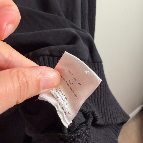 Anthropologie Dolan Cowl Neck Sweater Size Large Black Pullover Puff Sleeve - Picture 12 of 12